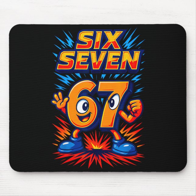 Funny 67 Six Seven Italian Brainrot Boys Girls 6 7 Mouse Mat (Front)