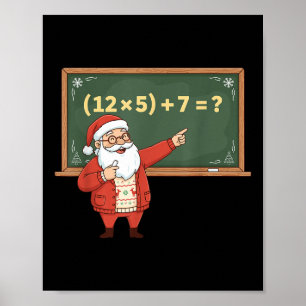 Funny 67 Six Seven Math Teacher Christmas Meme Equ Poster