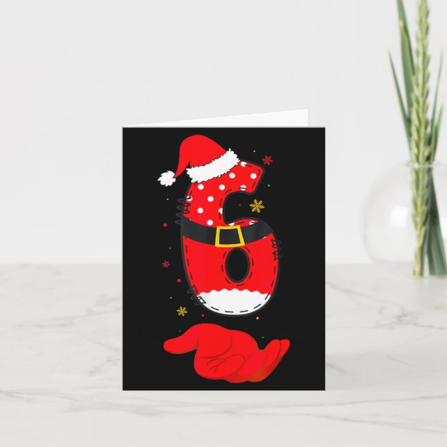 Funny 67 Six Seven Meme 6 7 Christmas Elf Santa Pa Card (Front)