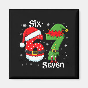 Funny 67 Six Seven Meme 6 7 Elf Santa Christmas Pa Magnet
