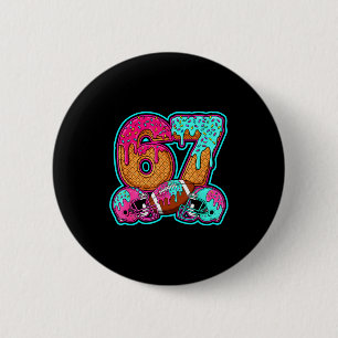 Funny 67 Six Seven Meme American Football Number # 6 Cm Round Badge