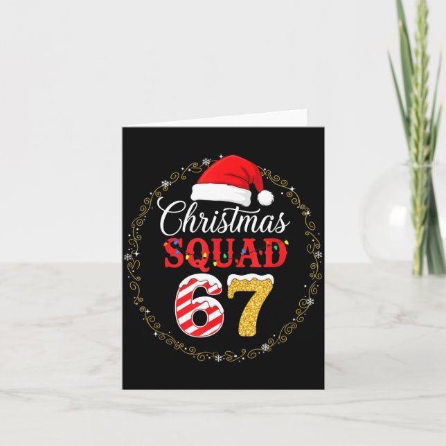 Funny 67 Six Seven Meme Brainrot 67 Christmas Squa Card (Front)
