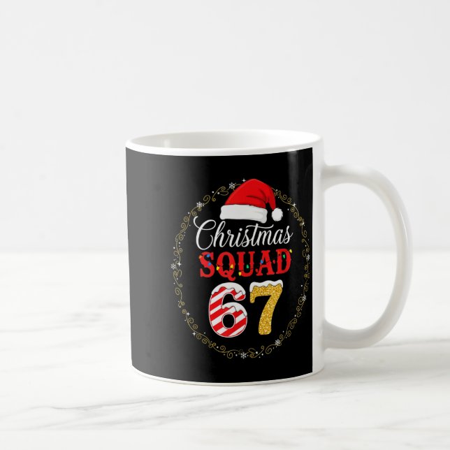 Funny 67 Six Seven Meme Brainrot 67 Christmas Squa Coffee Mug (Right)