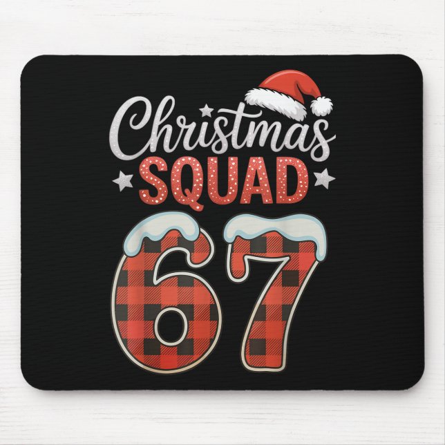 Funny 67 Six Seven Meme Brainrot 67 Christmas Squa Mouse Mat (Front)