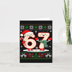 Funny 67 Six Seven Meme Brainrot Cringe Christmas  Card