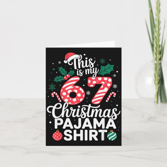 Funny 67 Six Seven Meme Brainrot Cringe Christmas  Card (Front)
