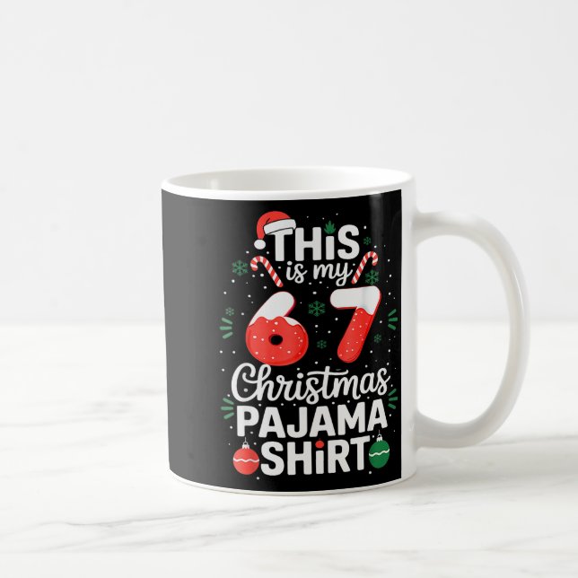Funny 67 Six Seven Meme Brainrot Cringe Christmas  Coffee Mug (Right)