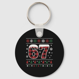 Funny 67 Six Seven Meme Brainrot Cringe Christmas Key Ring
