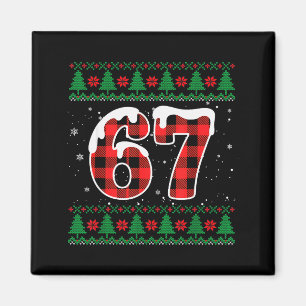 Funny 67 Six Seven Meme Brainrot Cringe Christmas Magnet