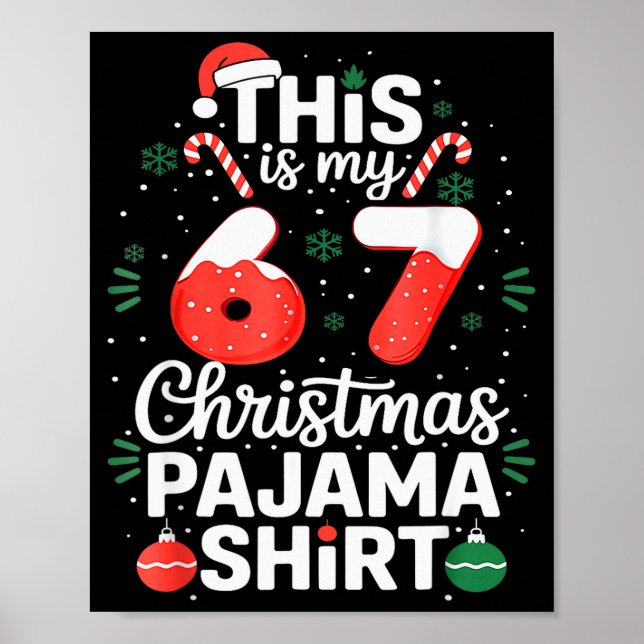 Funny 67 Six Seven Meme Brainrot Cringe Christmas  Poster (Front)