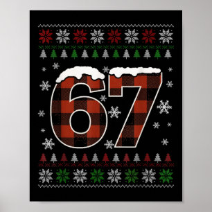 Funny 67 Six Seven Meme Brainrot Cringe Christmas  Poster