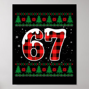 Funny 67 Six Seven Meme Brainrot Cringe Christmas  Poster