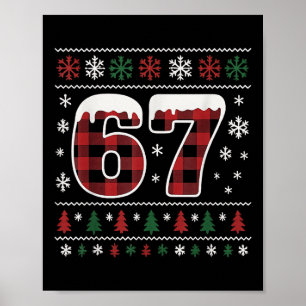 Funny 67 Six Seven Meme Brainrot Cringe Christmas Poster