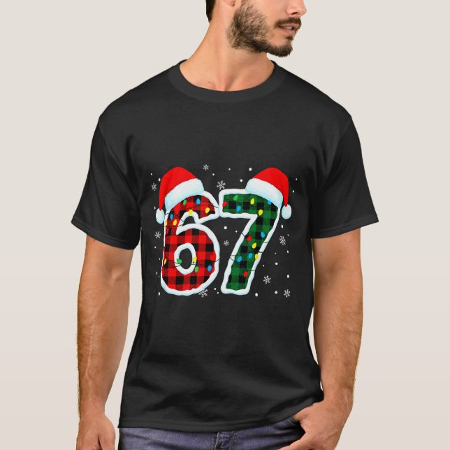 Funny 67 Six Seven Meme Christmas Pajamas Holiday  T-Shirt (Front)