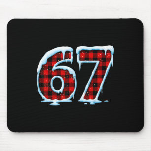 Funny 67 Six Seven Meme Christmas Pajamas Mouse Mat