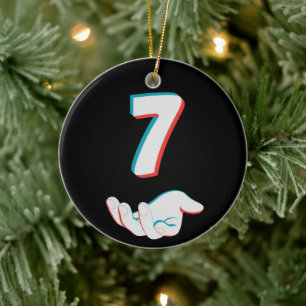 Funny 67 Six Seven Meme Couple Matching Ceramic Tree Decoration