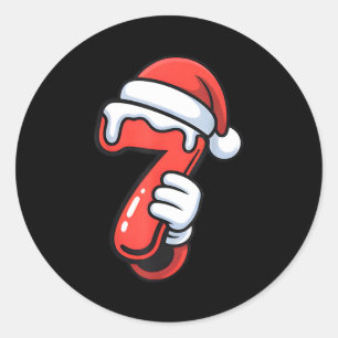 Funny 67 Six Seven Meme Couple Matching Christmas Classic Round Sticker