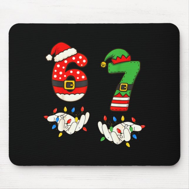 Funny 67 Six Seven Meme Couple Matching Christmas  Mouse Mat (Front)