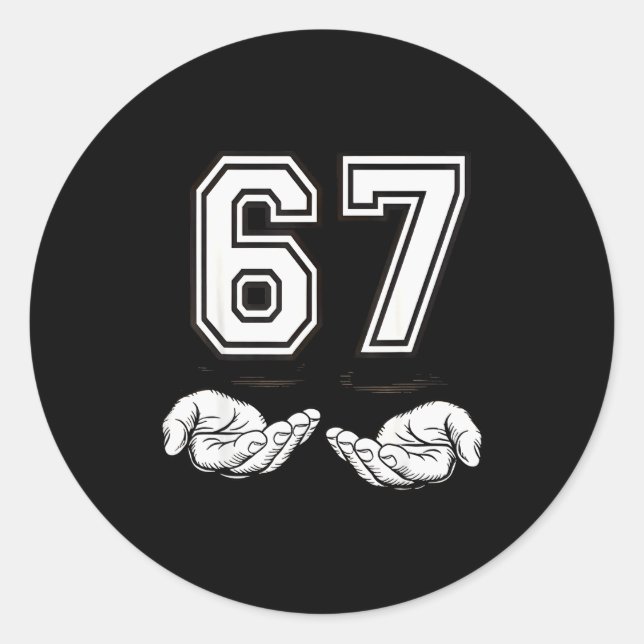 Funny 67 Six Seven Meme Couple Matching Costume  Classic Round Sticker (Front)