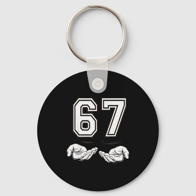 Funny 67 Six Seven Meme Couple Matching Costume  Key Ring (Front)