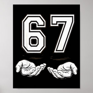 Funny 67 Six Seven Meme Couple Matching Costume Poster