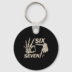 Funny 67 Six Seven Meme Couple Matching Halloween  Key Ring