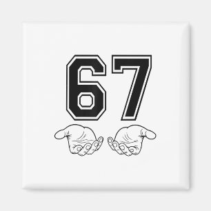 Funny 67 Six Seven Meme Couple Matching Halloween  Magnet