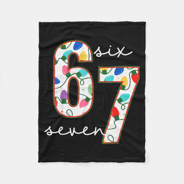 Funny 67 Six Seven Meme Cringe Christmas  Fleece Blanket (Front)