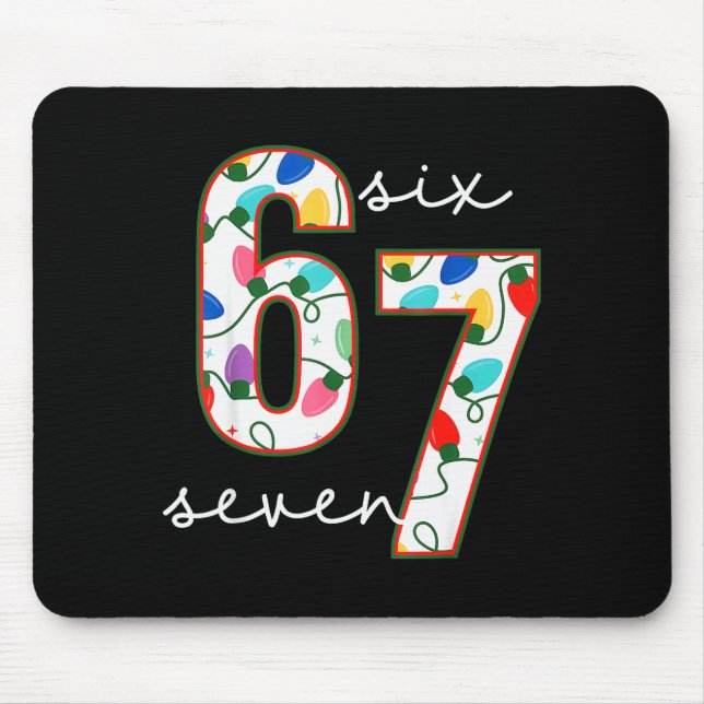 Funny 67 Six Seven Meme Cringe Christmas  Mouse Mat (Front)