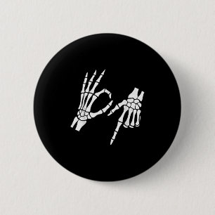 Funny 67 Six Seven Meme Halloween Skeleton Hands  6 Cm Round Badge