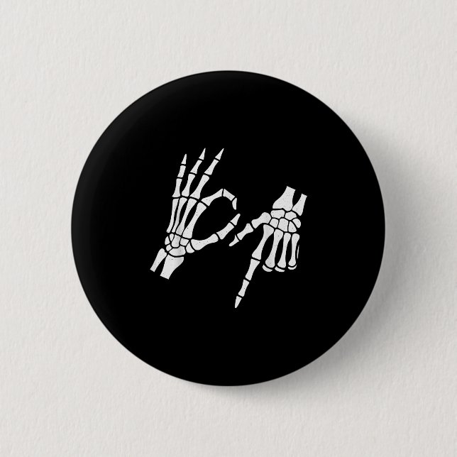 Funny 67 Six Seven Meme Halloween Skeleton Hands  6 Cm Round Badge (Front)