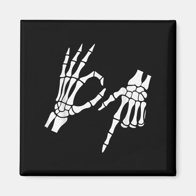 Funny 67 Six Seven Meme Halloween Skeleton Hands  Magnet (Front)