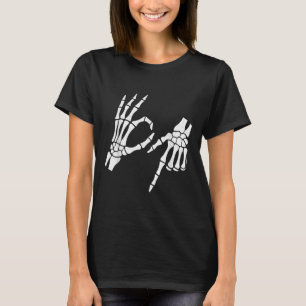 Funny 67 Six Seven Meme Halloween Skeleton Hands  T-Shirt