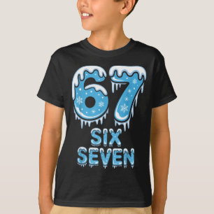 Funny 67 Six Seven Meme Icy Snow Winter Christmas  T-Shirt