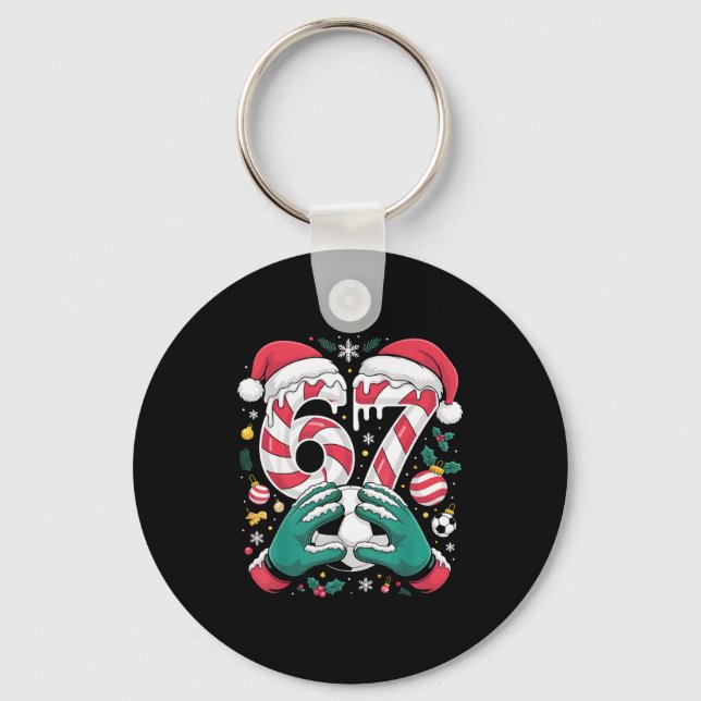 Funny 67 Six Seven Soccer Goalkeeper Funny Meme Ch Key Ring (Front)