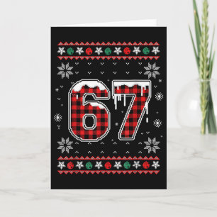 Funny 67 Six Seven Squad Meme Christmas Ugly Sweat Card