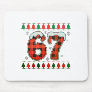 Funny 67 Six Seven Squad Meme Christmas Ugly Sweat Mouse Mat