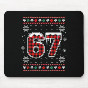 Funny 67 Six Seven Squad Meme Christmas Ugly Sweat Mouse Mat