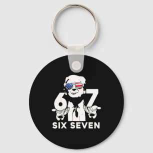 Funny 67 Six Seven Trump Meme  Key Ring