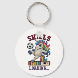 Funny 67 Skills Loading Soccer Unicorn Gym Girls M Key Ring