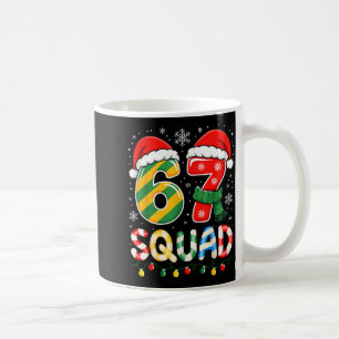 Funny 67 Squad Candy Cane Santa Hat Christmas Men Coffee Mug
