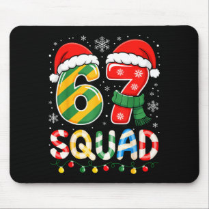 Funny 67 Squad Candy Cane Santa Hat Christmas Men Mouse Mat