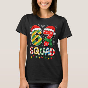 Funny 67 Squad Candy Cane Santa Hat Christmas Men T-Shirt