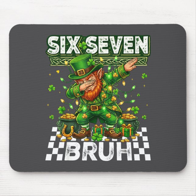 Funny 67 St Patricks Day Dabbing Leprechaun Six Se Mouse Mat (Front)