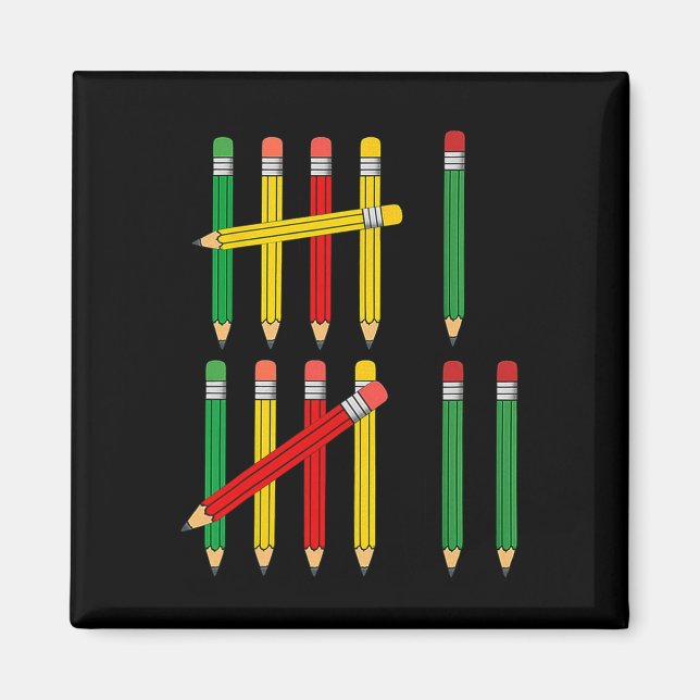 Funny 67 Tally Marks Math For Teachers Students Si Magnet (Front)