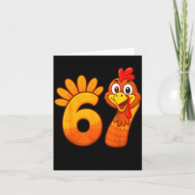 Funny 67 Thanksgiving Meme Turkey Six Seven Costum Card (Front)
