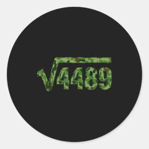 Funny 67 Trendy Square Root 4489 Camo Tee Classic Round Sticker