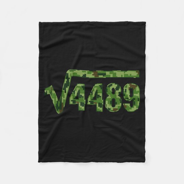 Funny 67 Trendy Square Root 4489 Camo Tee  Fleece Blanket (Front)