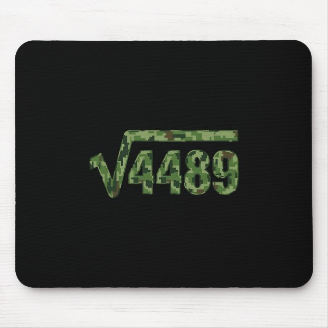 Funny 67 Trendy Square Root 4489 Camo Tee  Mouse Mat (Front)