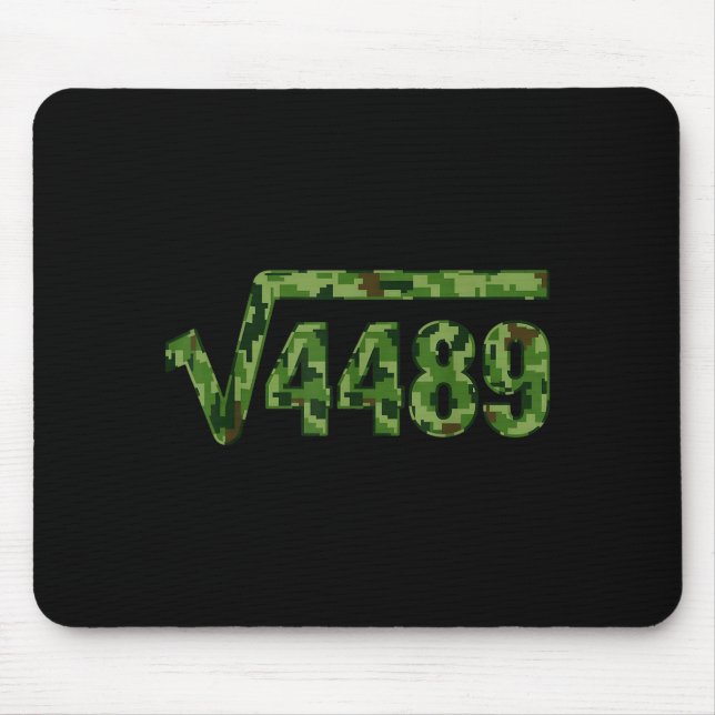 Funny 67 Trendy Square Root 4489 Camo Tee  Mouse Mat (Front)